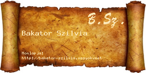 Bakator Szilvia névjegykártya