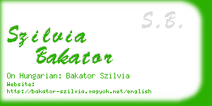 szilvia bakator business card